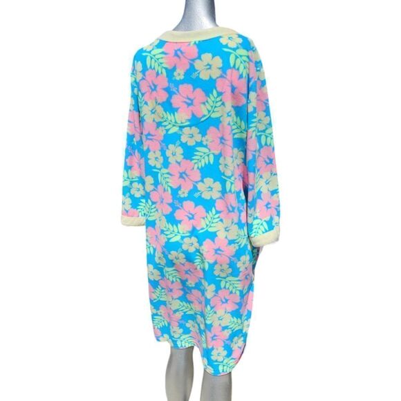 Vintage Jasmine Rose Tropical Floral Hawaiian Loungewear Pyjama Robe - Picture 5 of 10